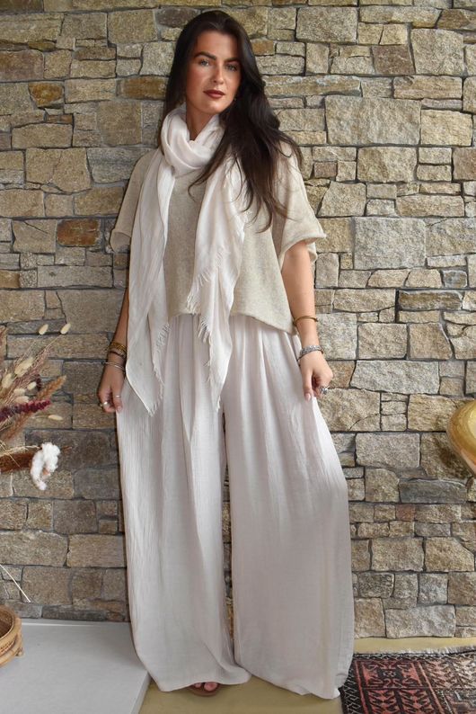 Cyril Crinkelle Wide Leg Pant Calico